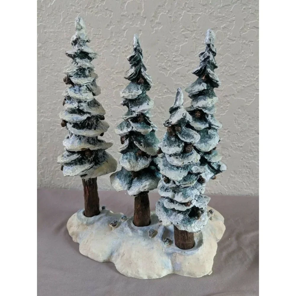 Dept 56 Village Accessories  - Pole Pine Forest, Set of 4